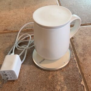 OHOM White Mug with Warmer